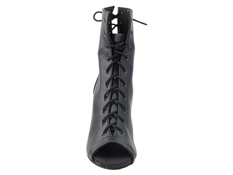 VFBoot Latin 3308 Black Leather with 3.5&quot; Stiletto Black Plated Heel (TG1) in the photo