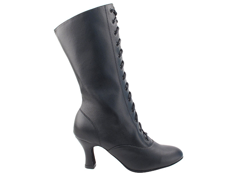 VFBoot ClassicCanCan Black Leather with 2.5&quot; Spool Heel (PG) in the photo