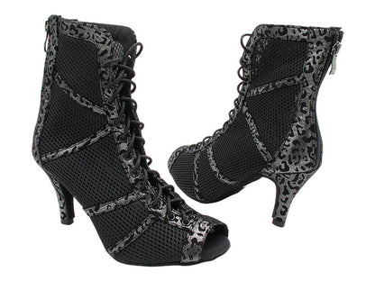 VFBoot Latin 3302 Black Velvet Leopard_Black Knit Mesh with 2.75&quot; STILETTO HEEL (385) in the photo