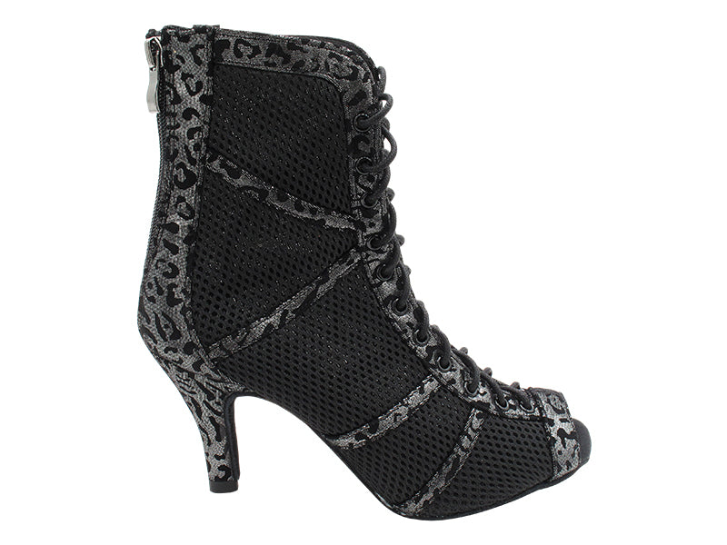 VFBoot Latin 3302 Black Velvet Leopard_Black Knit Mesh with 2.75&quot; STILETTO HEEL (385) in the photo