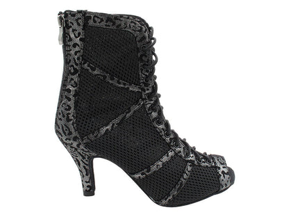VFBoot Latin 3302 Black Velvet Leopard_Black Knit Mesh with 2.75&quot; STILETTO HEEL (385) in the photo