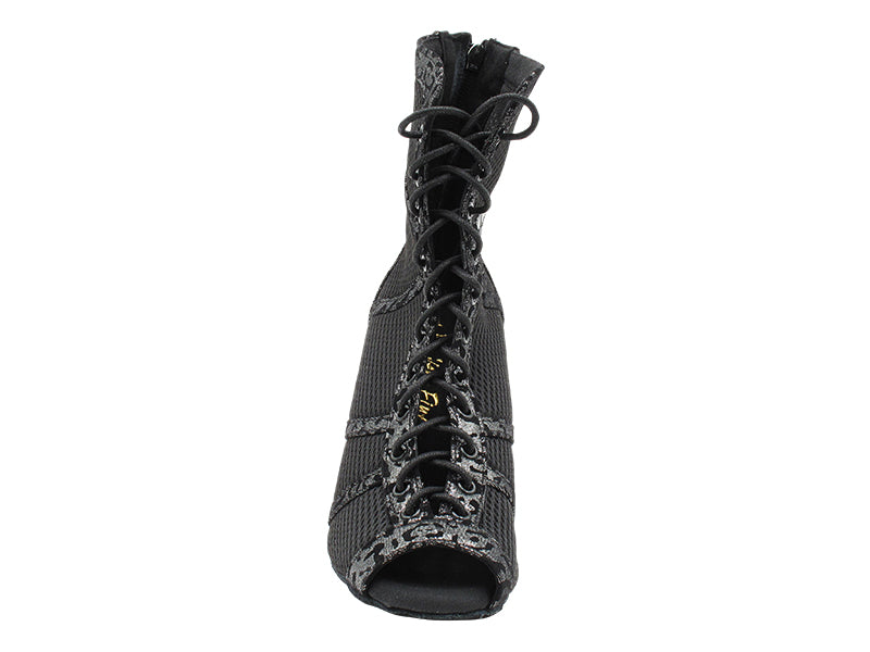 VFBoot Latin 3302 Black Velvet Leopard_Black Knit Mesh with 2.75&quot; STILETTO HEEL (385) in the photo