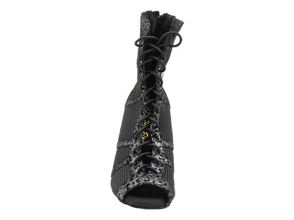 VFBoot Latin 3302 Black Velvet Leopard_Black Knit Mesh with 2.75&quot; STILETTO HEEL (385) in the photo