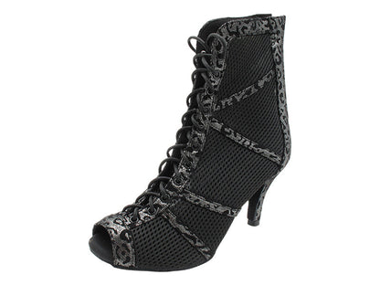 VFBoot Latin 3302 Black Velvet Leopard_Black Knit Mesh with 2.75&quot; STILETTO HEEL (385) in the photo