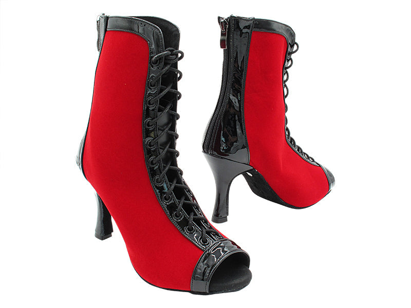 VFBoot Latin 3305 Black Patent &amp; Red Suede with 2.75 inch Flare Heel (1995) in the photo