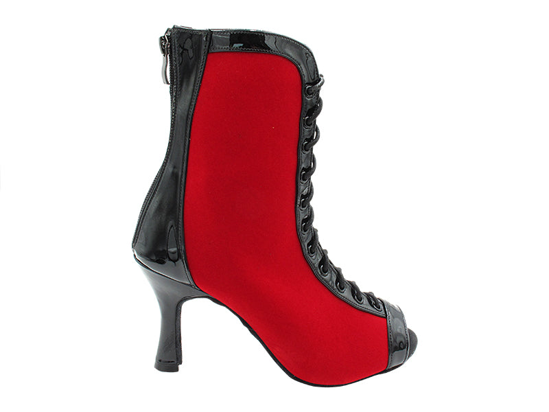 VFBoot Latin 3305 Black Patent &amp; Red Suede with 2.75 inch Flare Heel (1995) in the photo