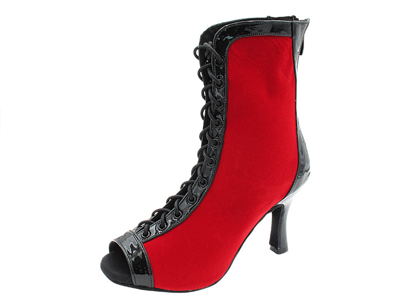 VFBoot Latin 3305 Black Patent &amp; Red Suede with 2.75 inch Flare Heel (1995) in the photo