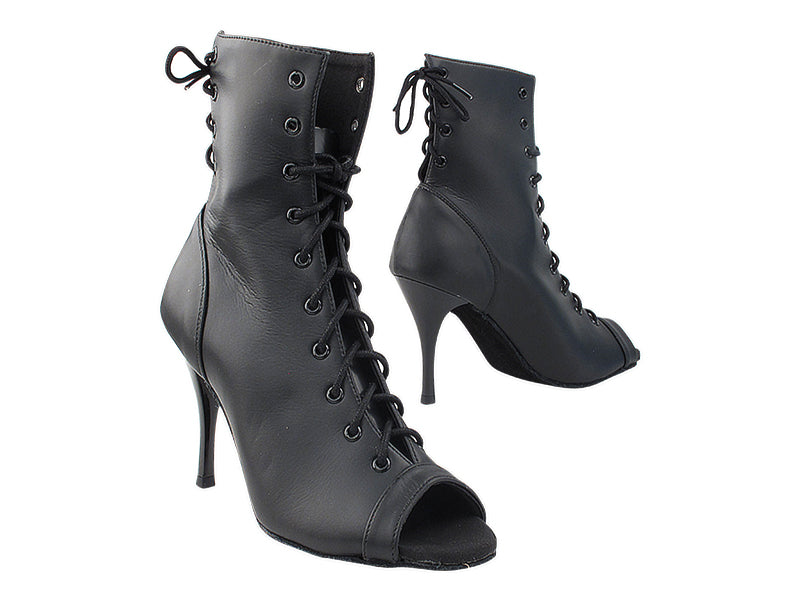 VFBoot Latin 3308 Black Leather with 3.5&quot; Stiletto Black Plated Heel (TG1) in the photo