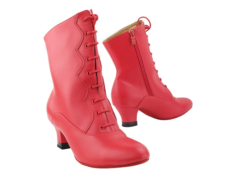 VFBoot NVSCCanCan Red Leather with 1.5&quot; Medium Heel (3G09) in the photo