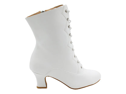 VFBoot NVSCCanCan White Leather with 2.2&quot; Thick Heel (318) in the photo