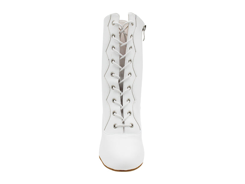 VFBoot NVSCCanCan White Leather with 2.2&quot; Thick Heel (318) in the photo