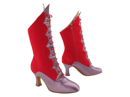VFBoot SERACanCan 182 Lavendar Satin &amp; 251 Red Velvet with (PG) 2.5 inch Heel in the photo