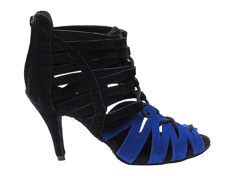 VFBoot Latin 3903 Black Suede &amp; Navy Blue Suede with 3&quot; Stiletto Heel (428) in the photo