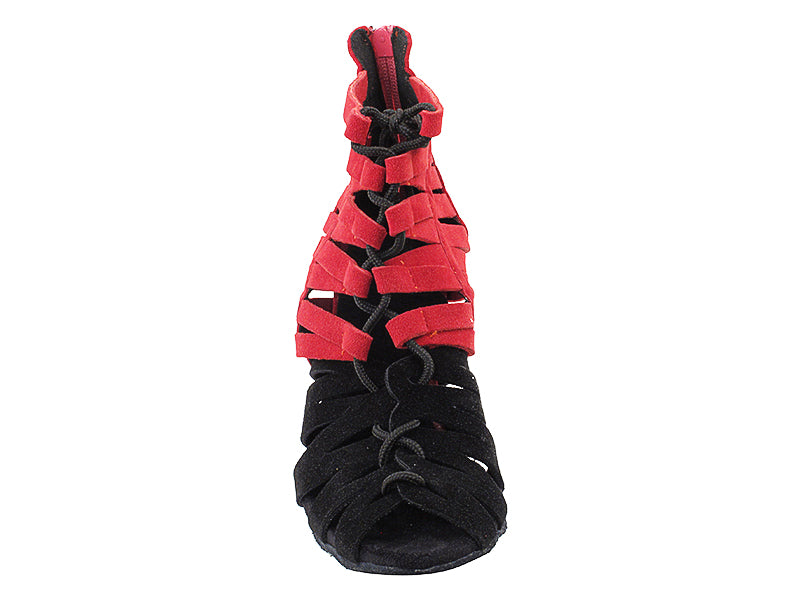 VFBoot Latin 3903 Black Suede &amp; Red Suede with 3&quot; Stiletto Heel (428) in the photo