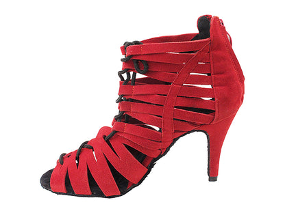 VFBoot Latin 3903 Red Suede with 3&quot; Stiletto Heel (428) in the photo