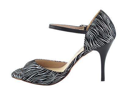 VFTango 001 Black Silver Wave with 3.5&quot; Stiletto Black Heel (TG1) in the photo