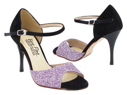 VFTango 001 Lavender Stardust &amp; Black Suede with 3.5&quot; Stiletto Black Heel (TG1) in the photo