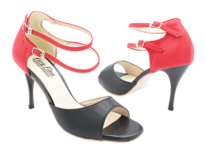 VFTango 002 Black Leather &amp; Red Leather with (TG1) 3.5 inch Stiletto Heel in the photo