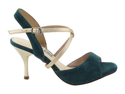 VFTango 009 Green Suede with 2.95&quot; Slim Gold Heel (030) in the photo