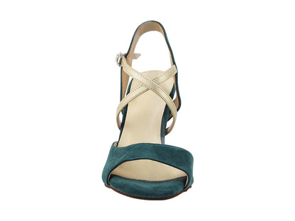 VFTango 009 Green Suede with 2.95&quot; Slim Gold Heel (030) in the photo