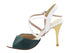 VFTango 009 Green Leather & White Leather with 3.5" Stiletto Gold Heel (TG1) in the photo