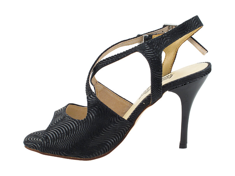 VFTango 021 Black Wave with 3.5&quot; Stiletto Black Heel (TG1) in the photo