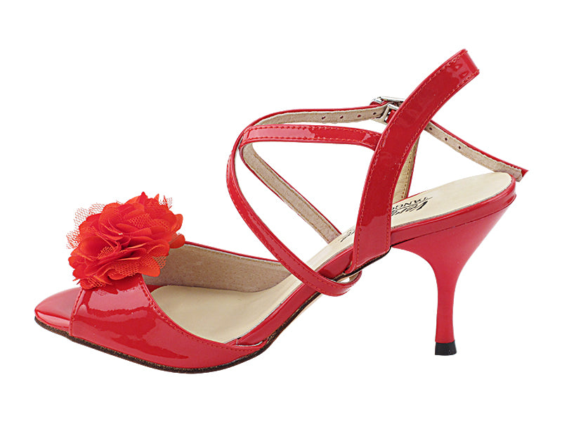 VFTango 025 Red Patent with 2.95&quot; SLIM Red (030) in the photo