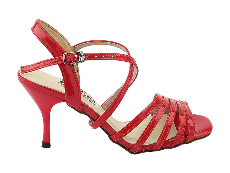 VFTango 032 Red Patent Leather with 2.95&quot; Slim Red Plated Heel (030) in the photo