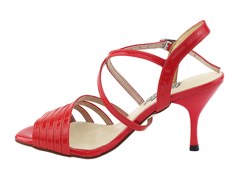 VFTango 032 Red Patent Leather with 2.95&quot; Slim Red Plated Heel (030) in the photo