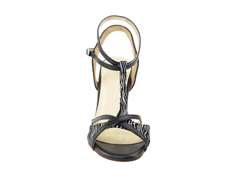 VFTango 034 Black Silver Wave &amp; Black Leather Trim with 3.5&quot; Stiletto Black Heel (TG1) in the photo