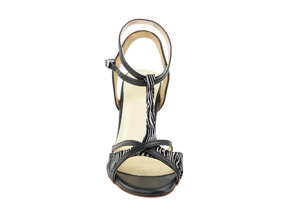 VFTango 034 Black Silver Wave &amp; Black Leather Trim with 3.5&quot; Stiletto Black Heel (TG1) in the photo