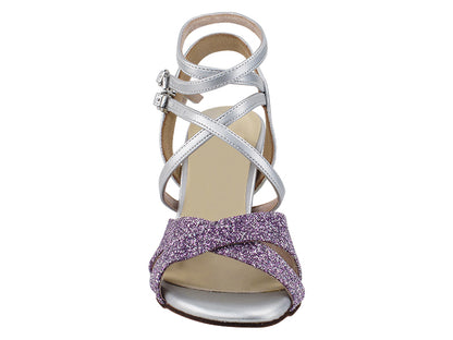 VFTango 035 Lavender Glitter &amp; Silver Leather with 2.95&quot; Slim Silver Heel (030) in the photo