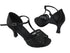 C16612 Black Satin & Black Mesh_BF16 Black Sparkle Heel