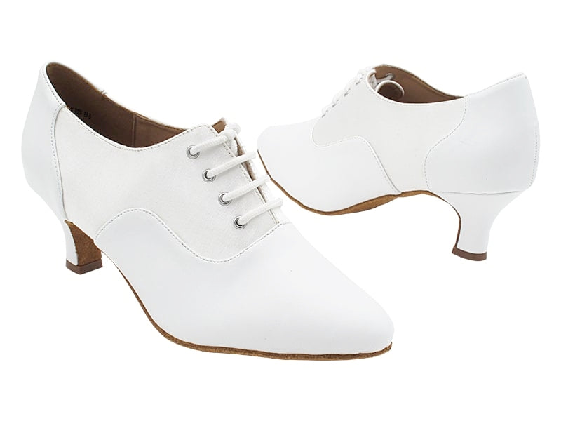 C1688 White Leather_F_B_White Satin_M with 2.5&quot; Heel (2040) in the photo