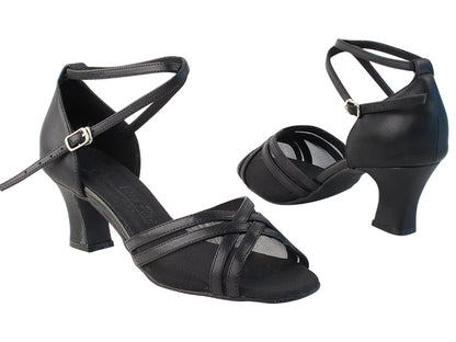 C5017 Black Leather with 1.6&quot; Medium Heel in the photo