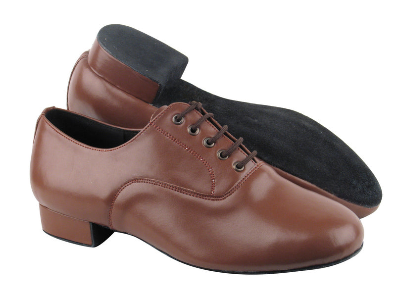 C919101 Dark Tan Leather with 1" Standard heel in the photo