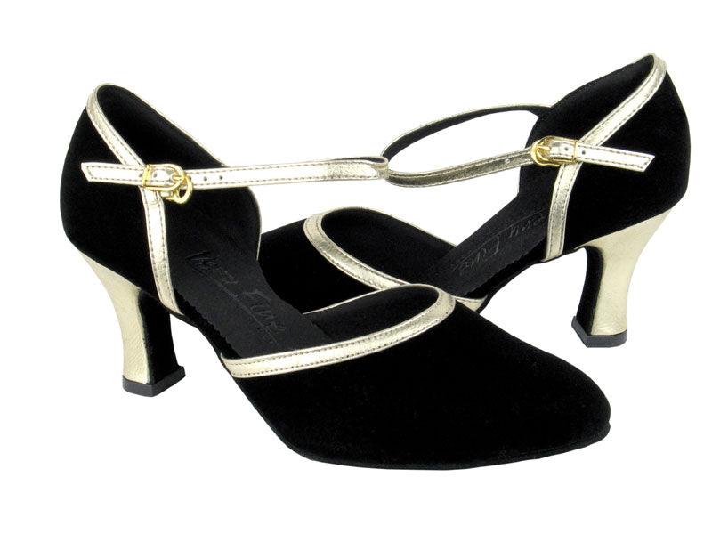 C9621 Black Nubuck &amp; Gold Trim with 2.5&quot; heel in the photo