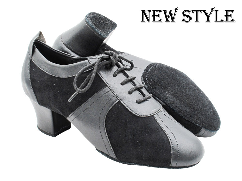 CD1127 Split Sole Black Leather &amp; Oxford Nubuck with 1.6" Medium Heel (NJ) in the photo