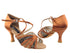 CD3021 Dark Tan Satin with 3" Flare heel in the photo