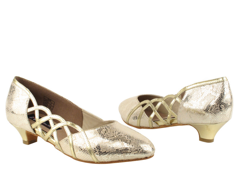 CD5501 Gold Leather with 1.1&quot; heel in the photo