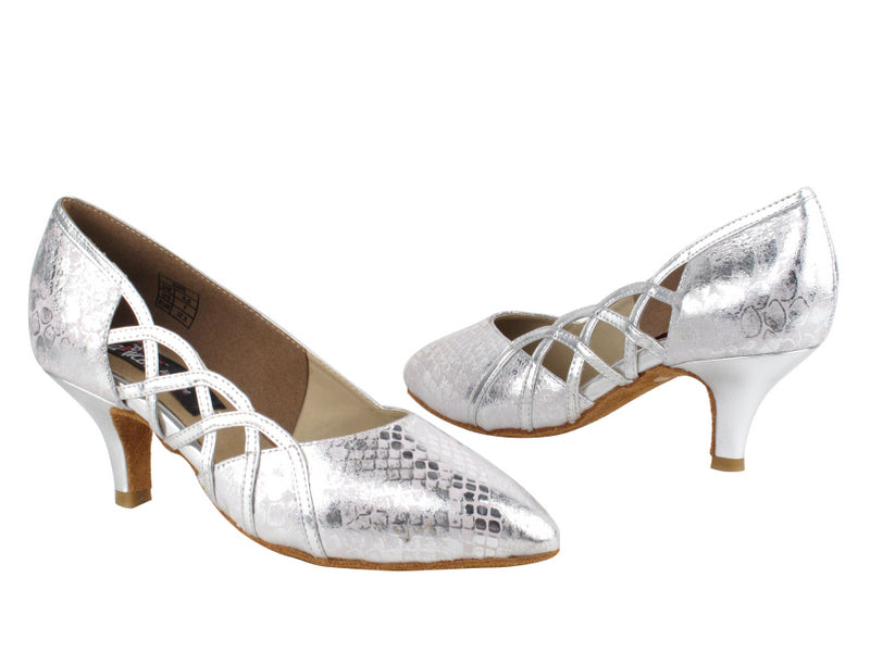 CD5501 Silver Leather  with 2.5&quot; Slim heel in the photo