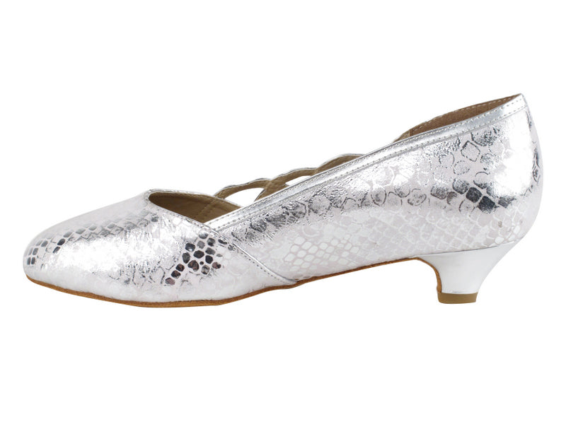 CD5501 Silver Leather Cuban Heel