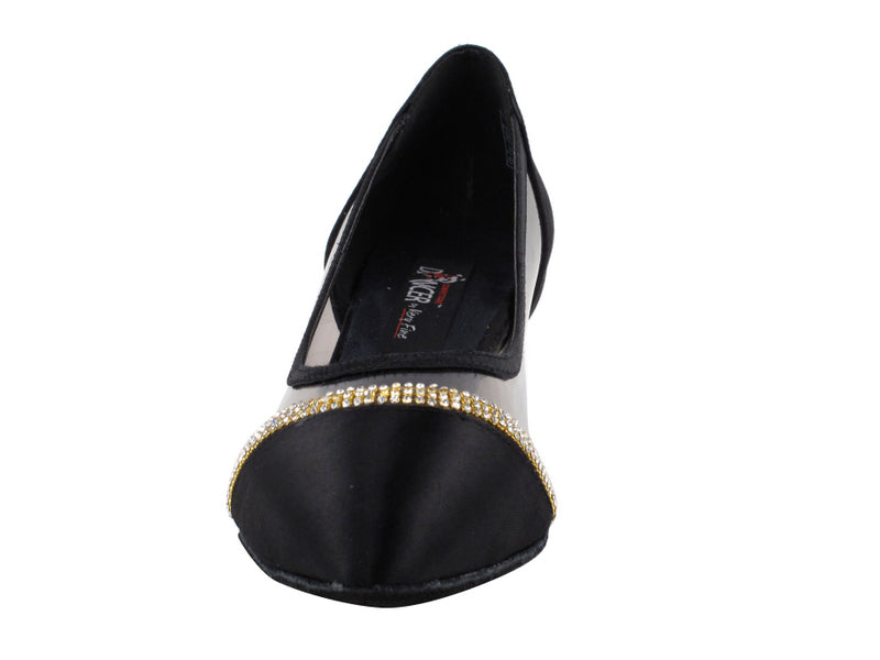 CD5502 Black Satin Cuban Heel