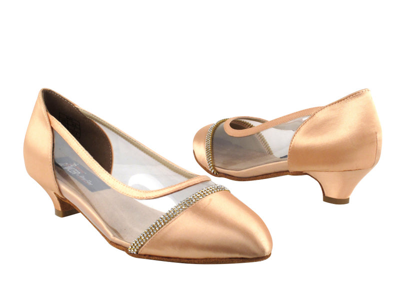 CD5502 Tan Satin with 1.1&quot; heel in the photo