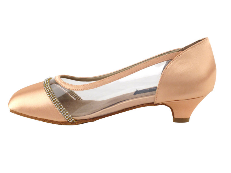 CD5502 Tan Satin Cuban Heel