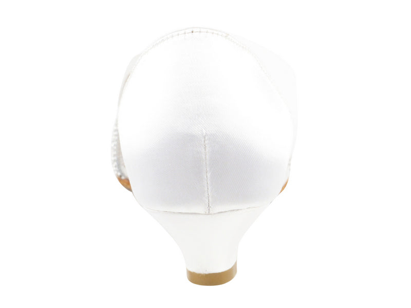 CD5502 White Satin with 1.1" heel in the photo