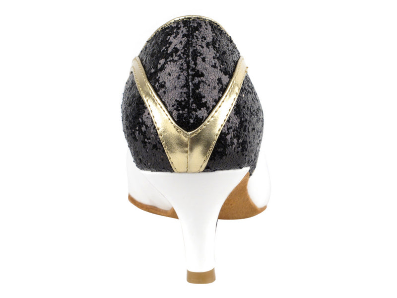 CD5503 Black Sparkle &amp; White Patent