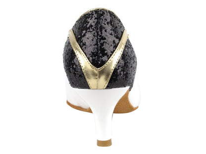 CD5503 Black Sparkle &amp; White Patent