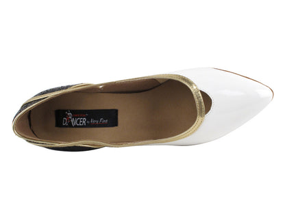 CD5503 Black Sparkle &amp; White Patent
