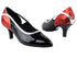 CD5503 Red Sparkle & Black Patent  with 2.5" Slim heel in the photo